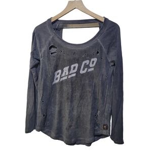 Trunk LTD Bad Co. Concert Distressed Cut Out Grunge Long sleeve Shirt S